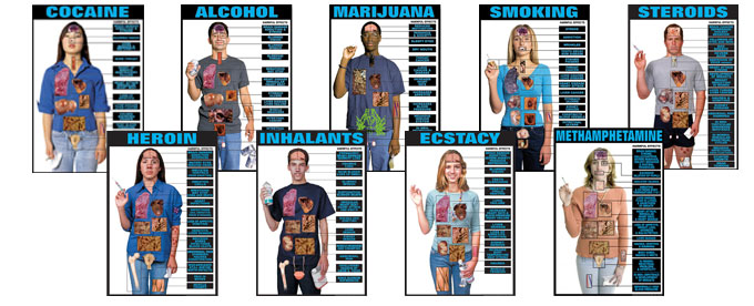 Educational Posters Anti Smoking Alcohol Drugs Sexual Health Set Of 4 Charts