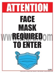 Mask Required Poster 12" x 16" Laminated 