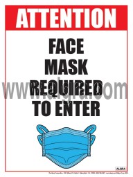 Mask Required Poster 12" x 16" Laminated 