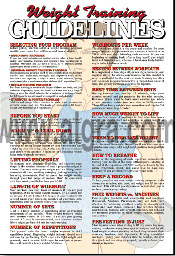 Weight Training Guidelines Poster