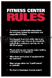 Fitness Center Rules Poster