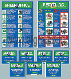 Green Office Poster Set