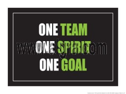 One Team One Spirit One Goal 18" x 24" Laminated Motivational Poster