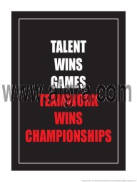 Talent Wins Games Teamwork Wins Championships 18" x 24" Laminated Motivational Poster