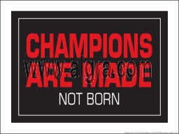 Champions are Made Not Born 18" x 24" Laminated Motivational Poster