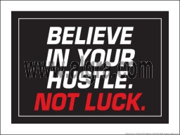Believe in your Hustle Not Luck 18" x 24" Laminated Motivational Poster