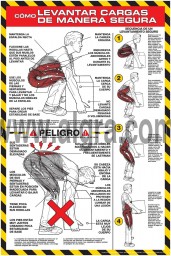 How to lift Safely 24 x 36 Poster Spanish