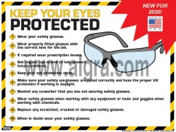 Keep Your Eyes Protected 18" x 24" Laminated Poster Safety Glasses