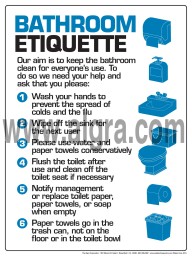 Bathroom Etiquette Poster 12" X 16" Poster