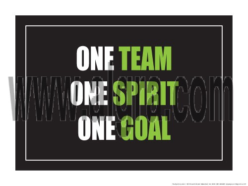 One Team One Spirit One Goal 18" x 24" Laminated Motivational Poster