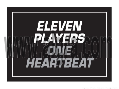 Eleven Players One Heart Beat  18" x 24" Laminated Motivational Poster