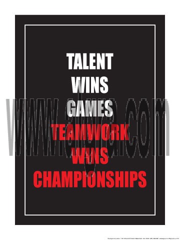 Talent Wins Games Teamwork Wins Championships 18" x 24" Laminated Motivational Poster