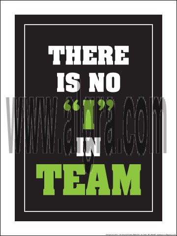 There is no I in Team 18" x 24" Laminated Motivational Poster