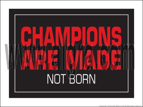 Champions are Made Not Born 18" x 24" Laminated Motivational Poster