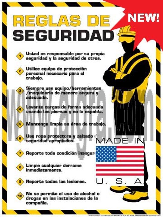 Workplace Safety (Spanish) Rules Poster