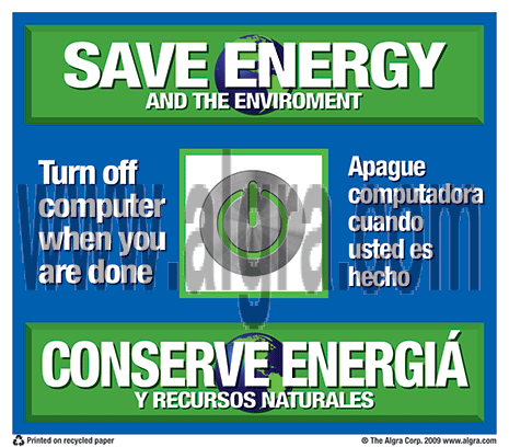 Bilingual Computer Placard