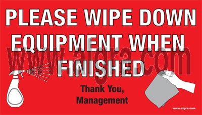 Wipe Down Equipment Sticker