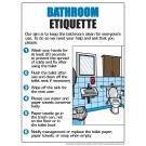 Bathroom Etiquette V2 Poster 12" X 16" Poster