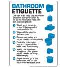 Bathroom Etiquette Poster 12" X 16" Poster