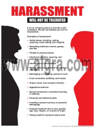 Harassment Will Not Be Tolerated Poster 18" X 24" Poster